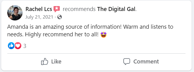 Facebook recommendation from Rachel Lcs: Amanda is an amazing source of information! Warm and listens to needs. Highly recommend her to all!