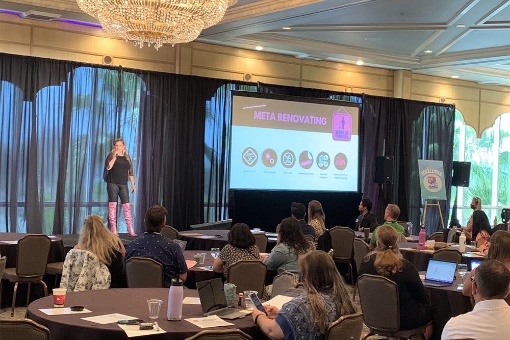 Amanda presenting to a full room at Social Media Day San Diego