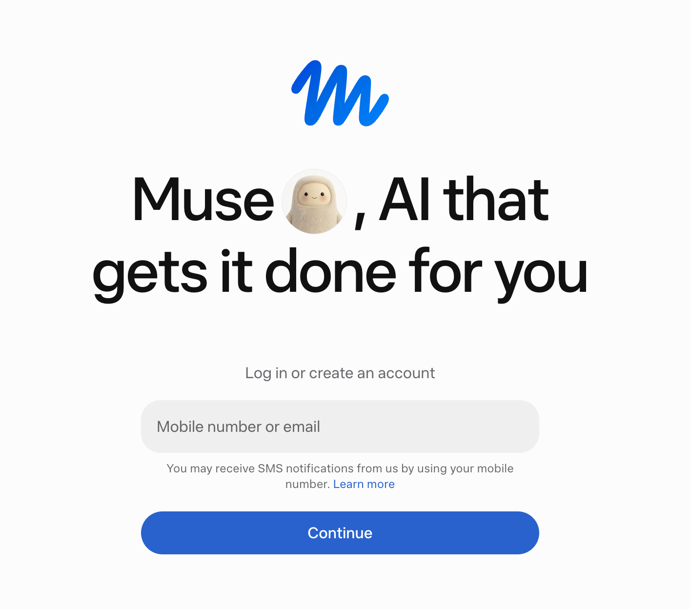 Muse login screen